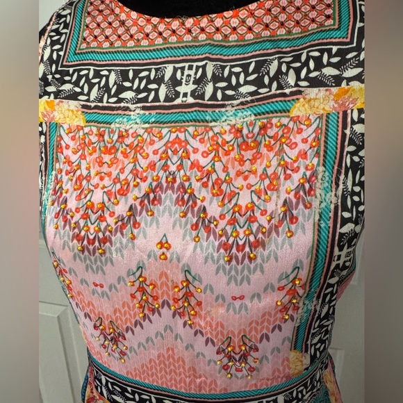 Anthropologie Alessandra Maxi Dress Bhanuni Jyoti Sz 6 Small Boho Beaded Tiered - Picture 5 of 16